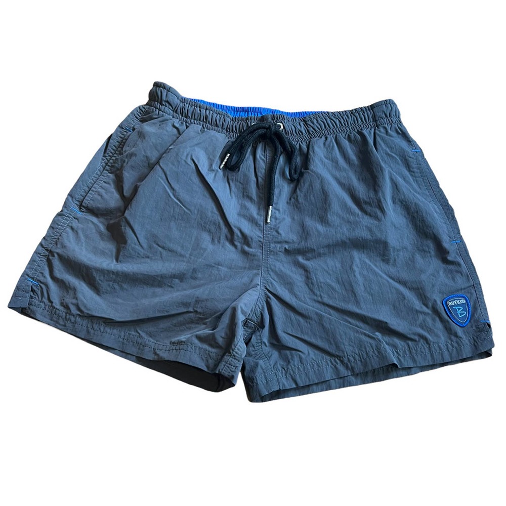 BUYKUD Men's Charcoal Gray Swim Trunks, size Medium
